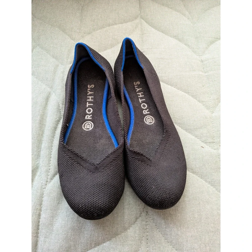 Rothy's The Point Ballet Slip-on Flats Shoes Black Womens Size 7.5